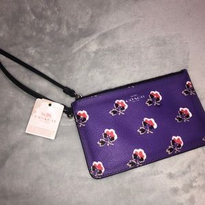 Coach Bramble Rose Zip Wristlet